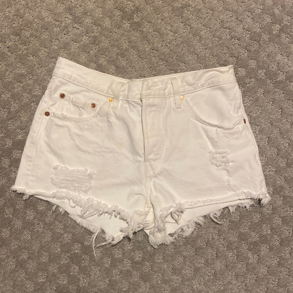 Levi’s 501 White Jean Shorts